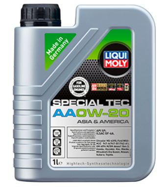 Envase de aceite LIQUI MOLY LIQUI MOLY SPECIAL TEC AA 0W20 TECNOLOGIA SINTETICA - QT  1LT grado 0W20 - Lubricentro Piloto